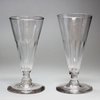 J148 Two fluted drinking glasses, 18th century, height: 12.5 cm