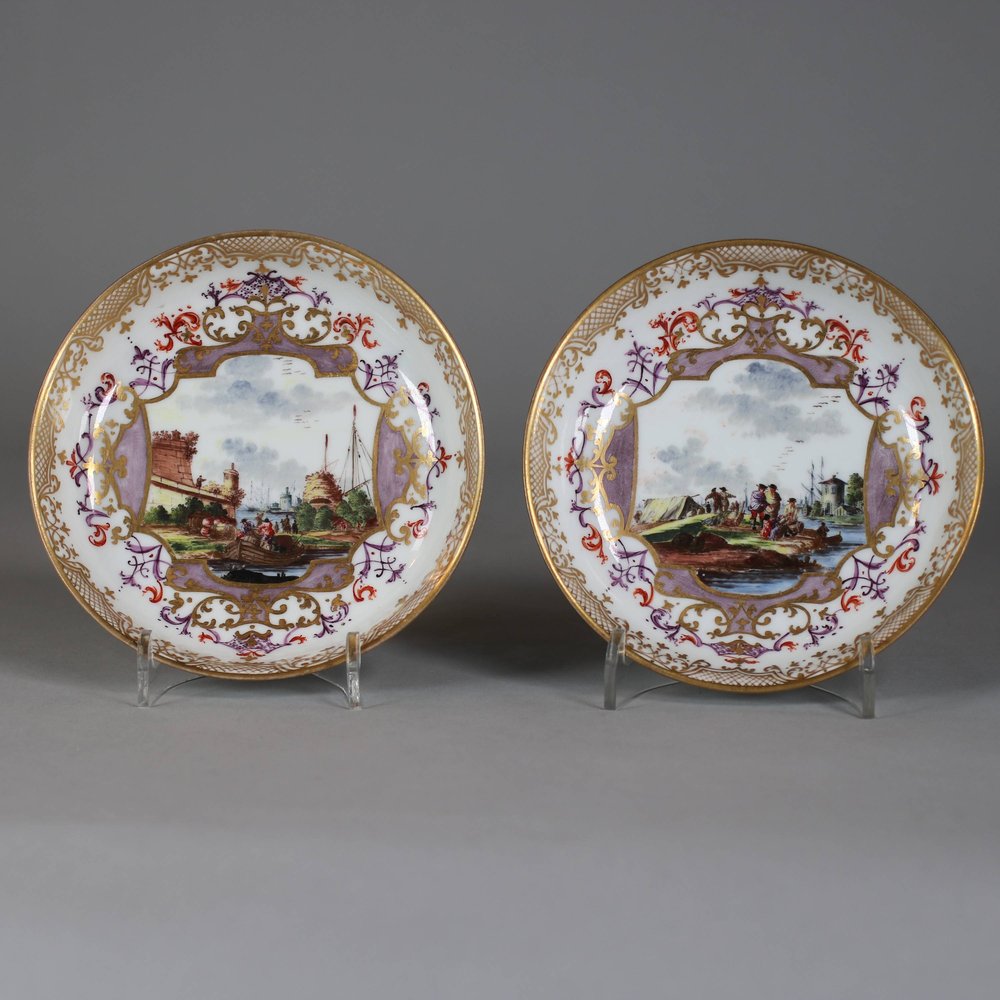 W712 Pair of Meissen saucers, c.1735