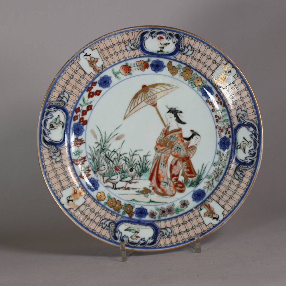 W745 Japanese Pronk ‘Dame au Parasol’ plate, 1736-1740