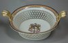 X552 Armorial oval fruit basket, circa 1800, with pierced sides