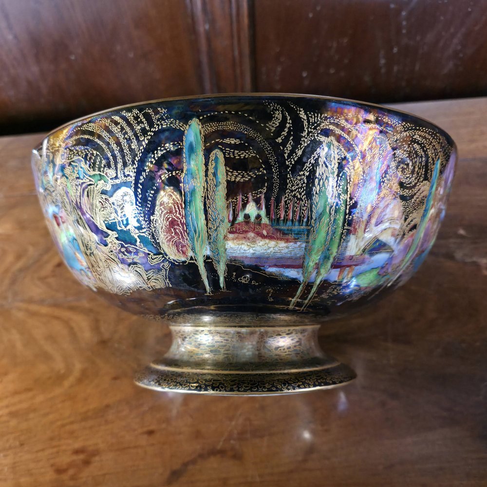 AA58 Wedgwood Fairyland Lustre large footed bowl by Daisy Mateig Jones C1925