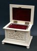 A2506 Carved ivory casket with hinged cover mid 19th century