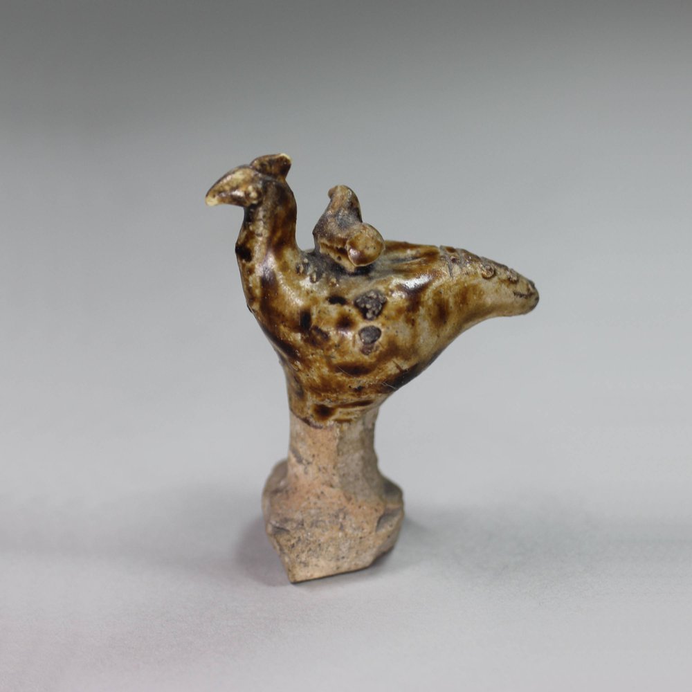 A2667 Tang figure of a bird with a little bird on its back