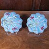AA41 Pair of unusual small famille-rose leaf- shape dishes, (Qianlong1)