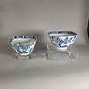 AA114 Pair of Chinese blue and white bowls of square section with canted corners, Kangxi (1668-1722) each side decorated