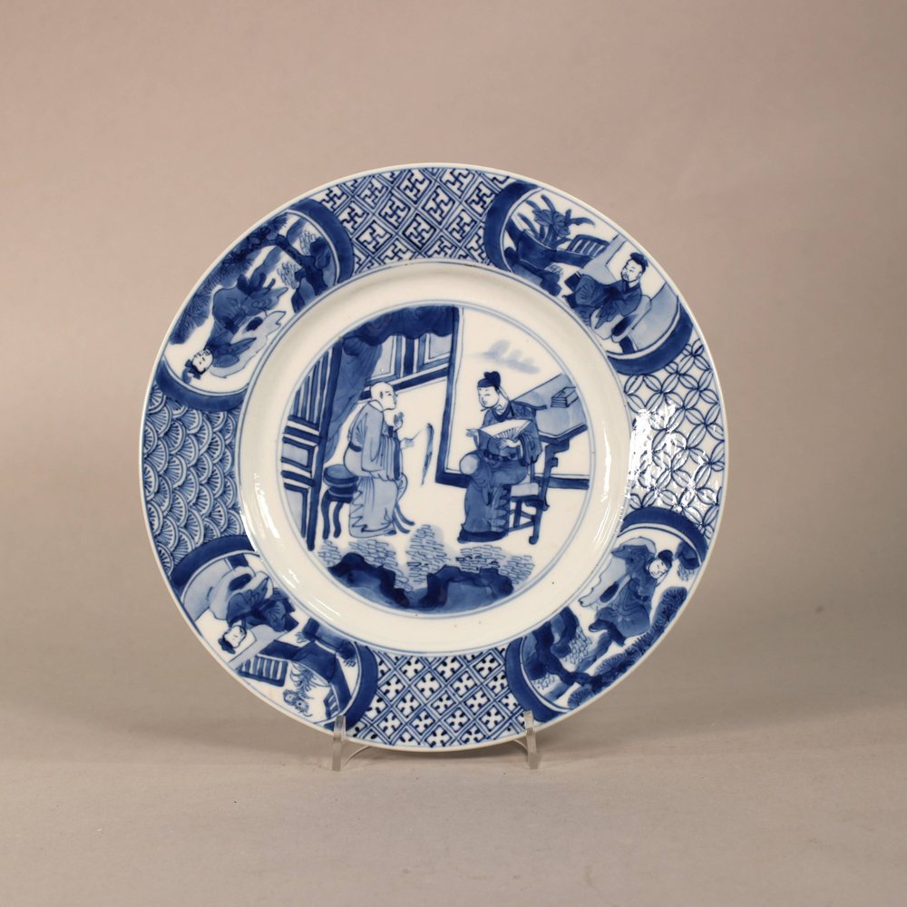 AA13 Chinese blue and white plate, Kangxi (1664-1722)