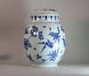 AA21 A large Chinese Transitional blue and white jar and cover, mid 17th century,