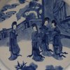 AA23-4 Chinese pair of blue and white porcelain plates, Kangxi periode (1662-1722),