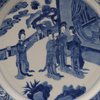 AA23-4 Chinese pair of blue and white porcelain plates, Kangxi periode (1662-1722),
