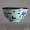 AA27 Rare Ming 16th century warming bowl, painted in a good underglaze cobalt-blue with scholars playing Go