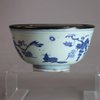 AA27 Rare Ming 16th century warming bowl, painted in a good underglaze cobalt-blue with scholars playing Go