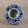 AA34 Chinese brush washer, Yongzheng mark, painted with scrolling lotus, four-character underglaze blue mark to the base but late 19th century.