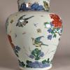 AA51 A CHINESE WUCAI BALUSTER VASE AND COVER, Shunzhi, c. 1644-1661