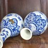 AA54 Pair of Kangxi(1662-1722) Kangdxi blue and white pear shape blue and white vases
