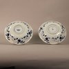 AA5 Pair of Chinese blue and white lobed dishes Kangxi(1662-1722)