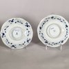 AA71 Pair of Chinese blue and white lobed small dishes, painted