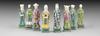 AA86 Eight Chinese famille rose Daoist immortals, Qing dynasty, circa 1780 each figure holding its attribute, 24cm high
