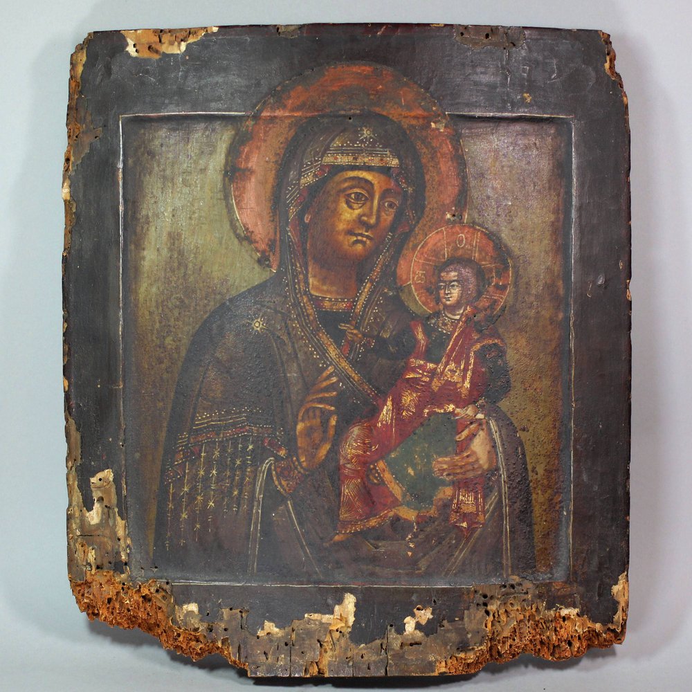 B489 Russian icon of St. John the Baptist, height:  12 1/4in.
