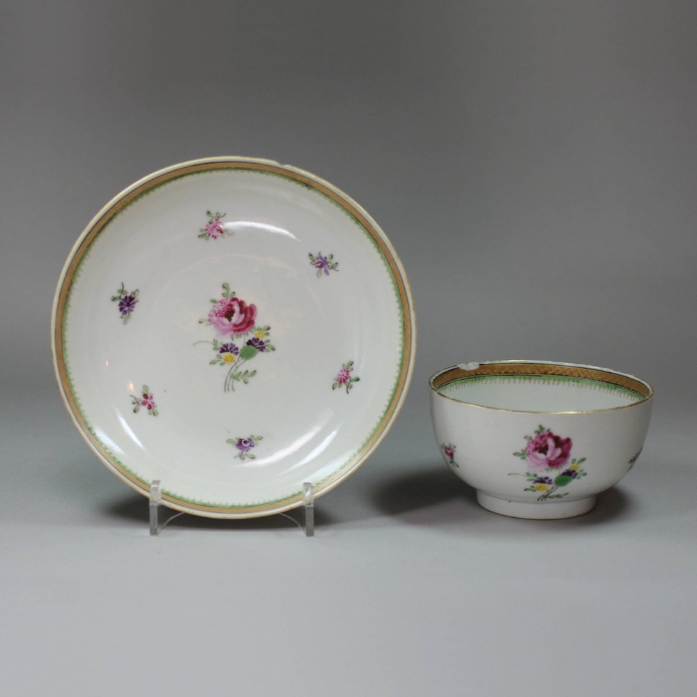 C586 Famille-rose cup and saucer, Qianlong (1736-95)