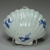 D823A Blue and white scalloped-shaped sweet-meat dish