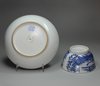 F360 Very rare Chinese export blue and white teabowl and saucer