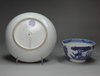 F361 Very rare Chinese export blue and white teabowl and saucer