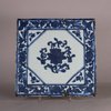 G564 Pair of Chinese blue and white tiles, 18th century