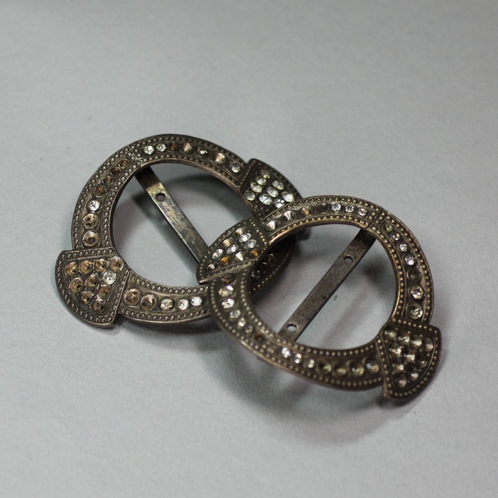 H598 Pair of steel shoe buckles, 19th century