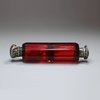 H932 Ruby tinted double ended scent bottle, 19th century