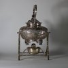 W766 A Fine Chinese Export Silver Tea Kettle and Burner and Stand