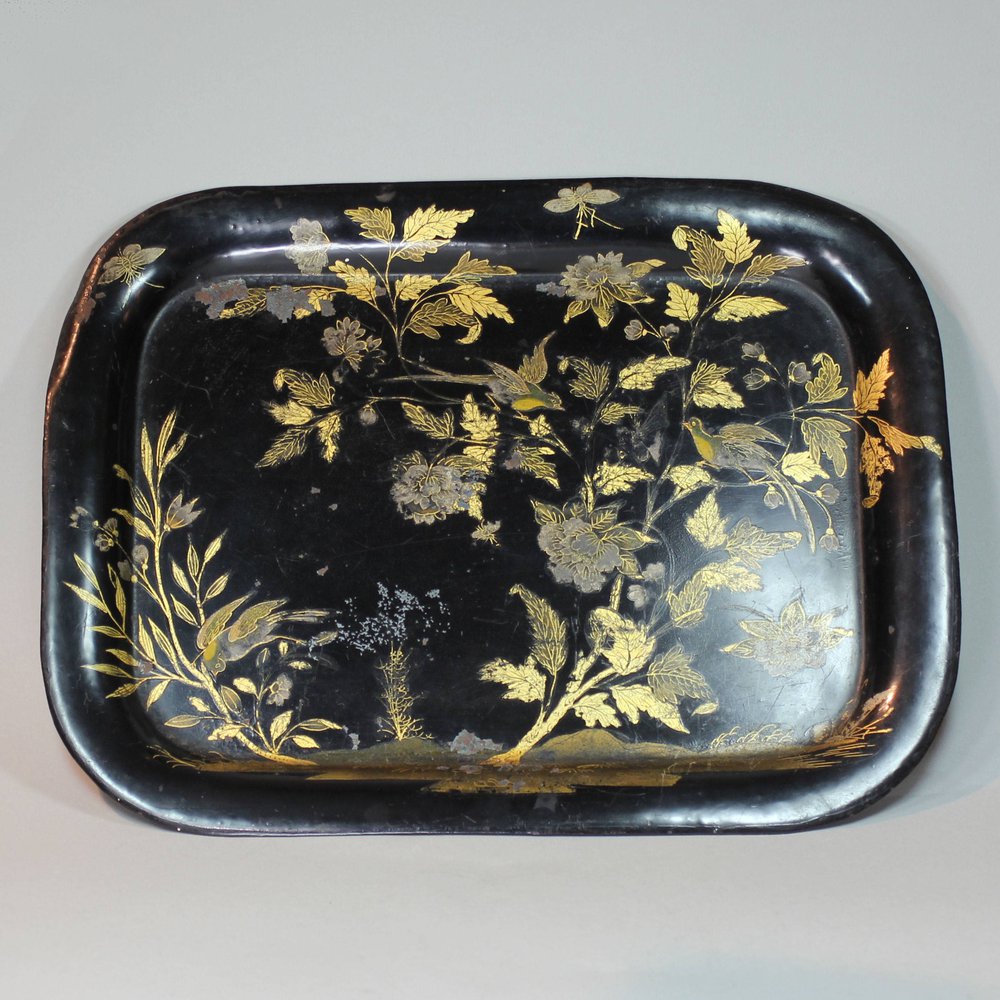 J202 English 19th century lacquered tin tray