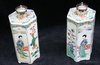 J387 Pair of famille verte hexagonal caddies, Kangxi (1662-1722)