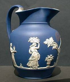 J875 Wedgwood Jasperware blue basalt jug, mid 19th century