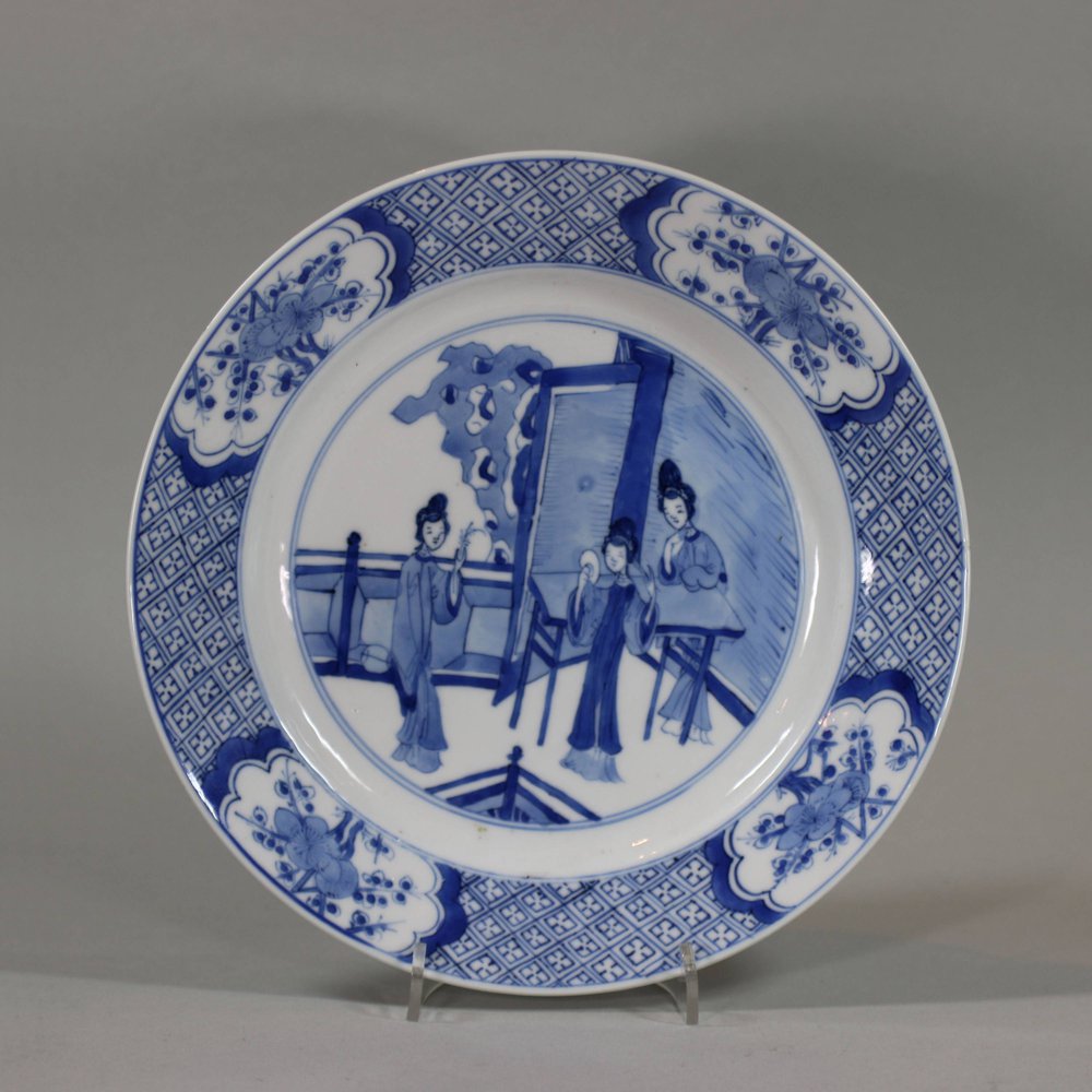 JB62 Blue and white plate, Kangxi (1662-1722)