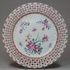 K228 Famille rose reticulated plate, Qianlong (1736-1795)
