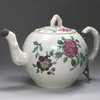 K722 English saltglaze Staffordshire teapot and cover, circa 1770