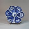 K745 Dutch delft blue and white hexagonal stand, c. 1750