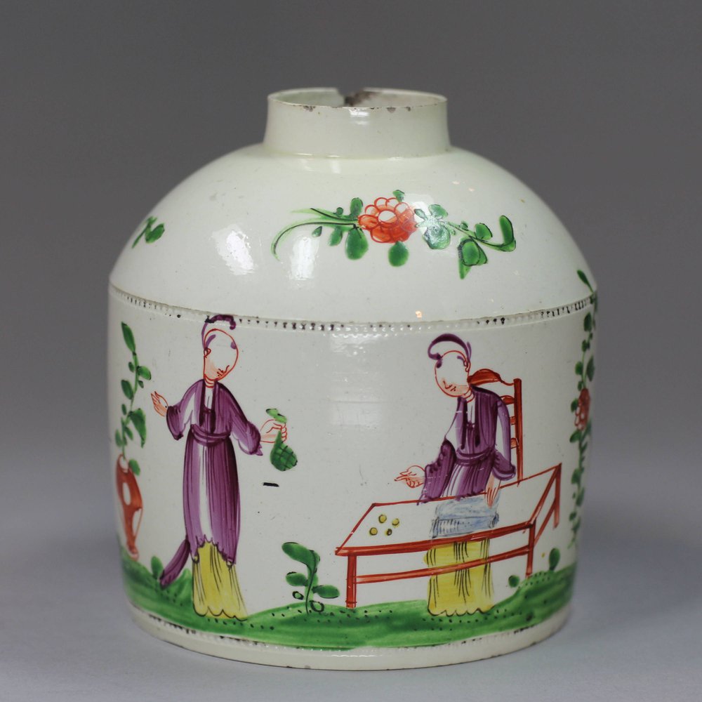 L203 English Creamware tea caddy, c.1770