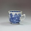 L344B Blue and white coffee cup, 18th century, with lobed rim