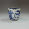 L344B Blue and white coffee cup, 18th century, with lobed rim