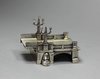 L403 Dutch silver-metal miniature of part of a canal bridge with section