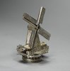 L404 Dutch silver-metal miniature of a windmill with moveable sails