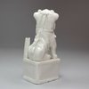 L427 Blanc-de-chine dog of Fo joss stick holder on a square base