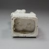 L427 Blanc-de-chine dog of Fo joss stick holder on a square base