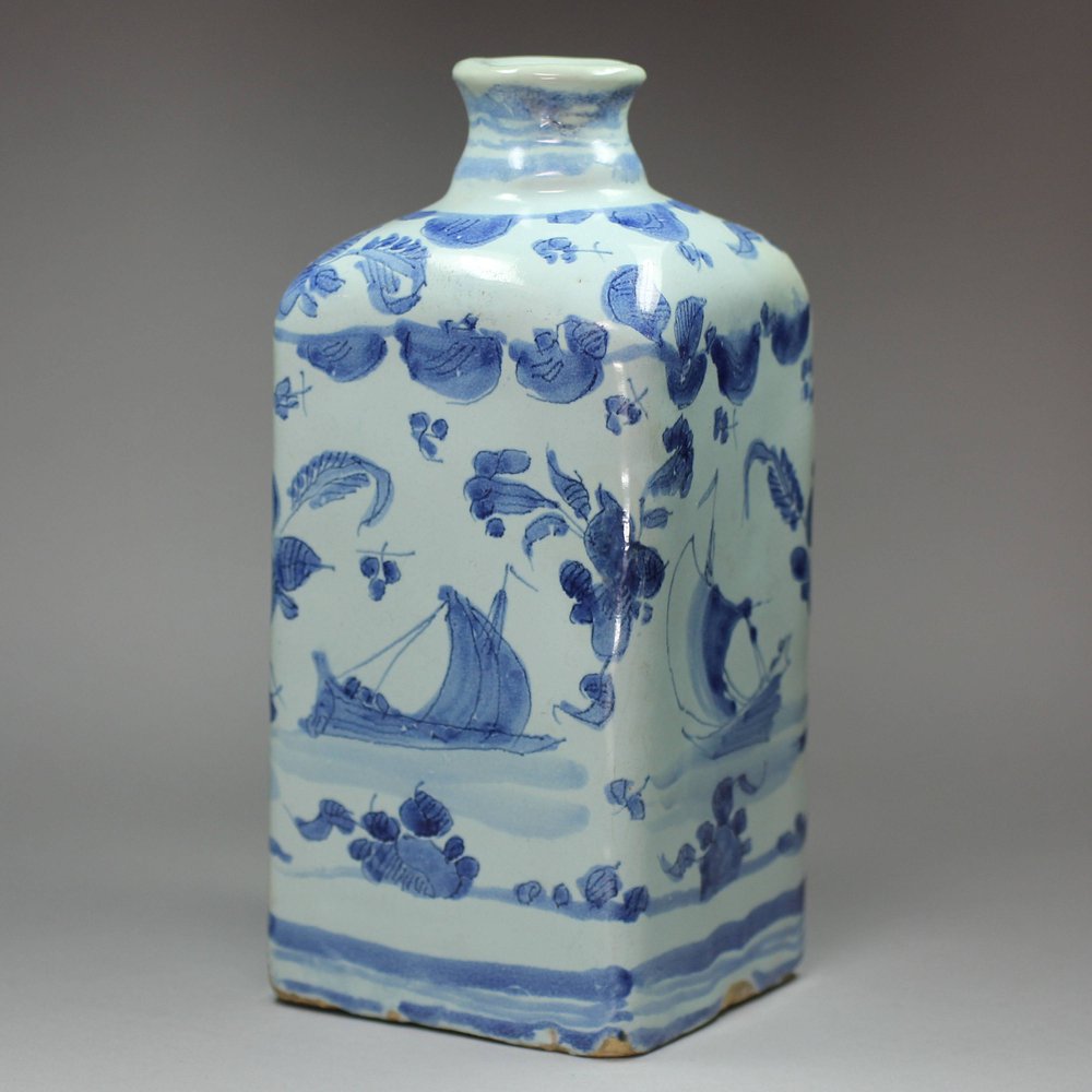 L612 Rare Italian Maiolica Savona flask, late 17th century