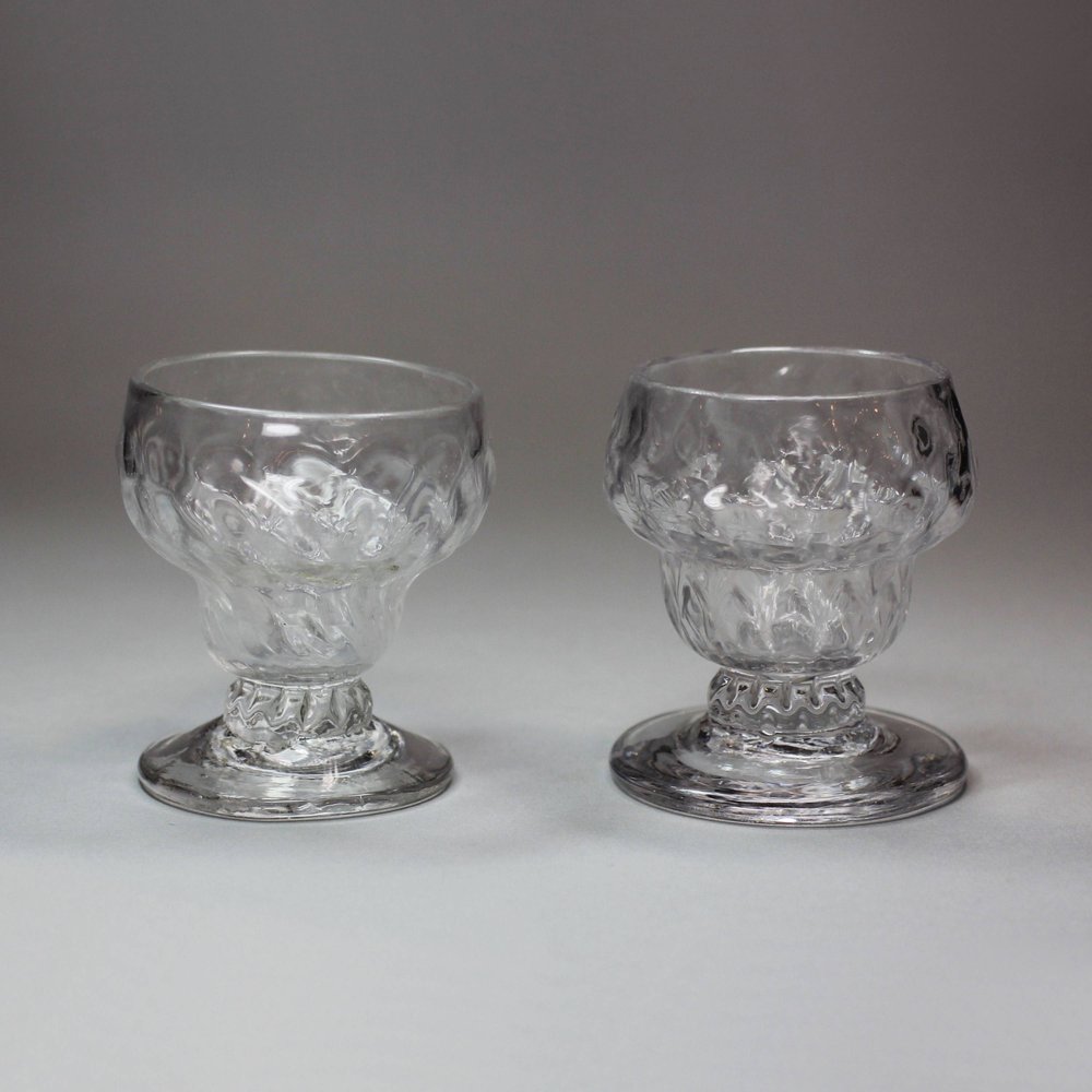 L736 Pair of English monteith or bonnet glasses c. 1760