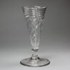L747 English wine glass with wrythen bowl, c.1760