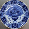 L95 Dutch Delft blue and white charger, mid 18th century