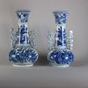 MW179 A pair of Chinese blue and white Venetian-glass style vases