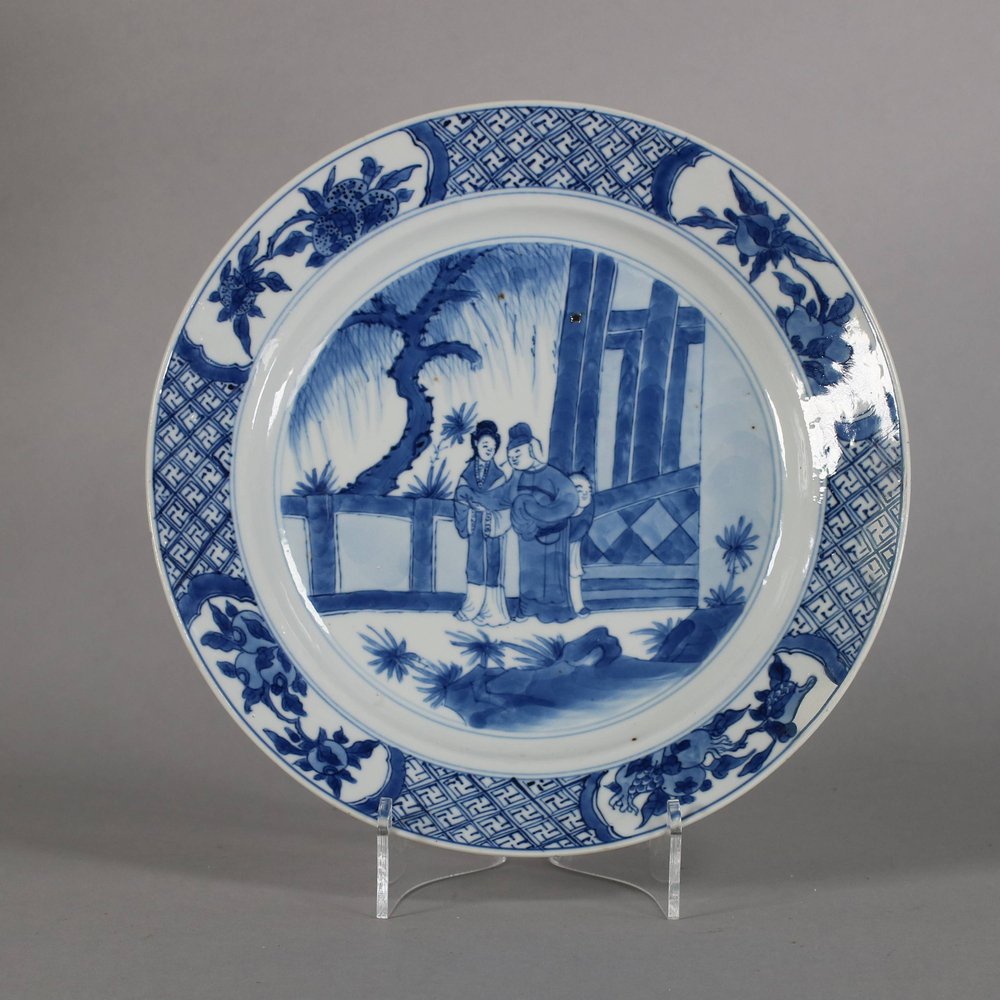 MW195 Blue and white plate, Kangxi (1664-1722)